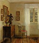 Carl Vilhelm Holsoe Canvas Paintings - Interieur Med Chatol